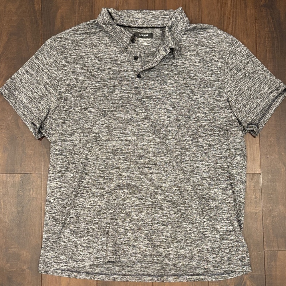 Alfani Men's Moisture Wicking Charcoal Polo Shirt